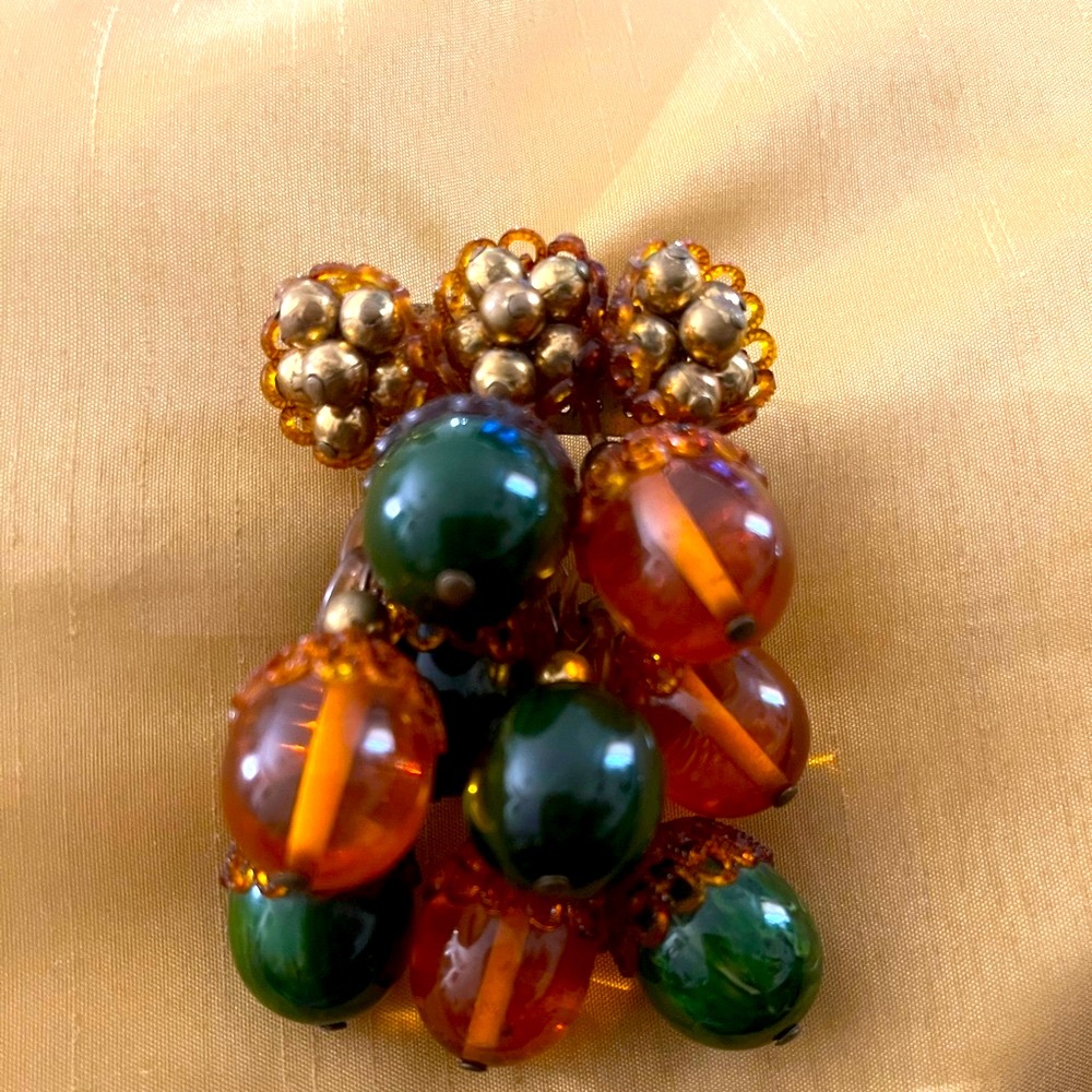 Miriam Haskell Acorn Brooch - image 1